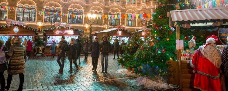 Los detalle navideños son los protagonistas de las calles de Moscú