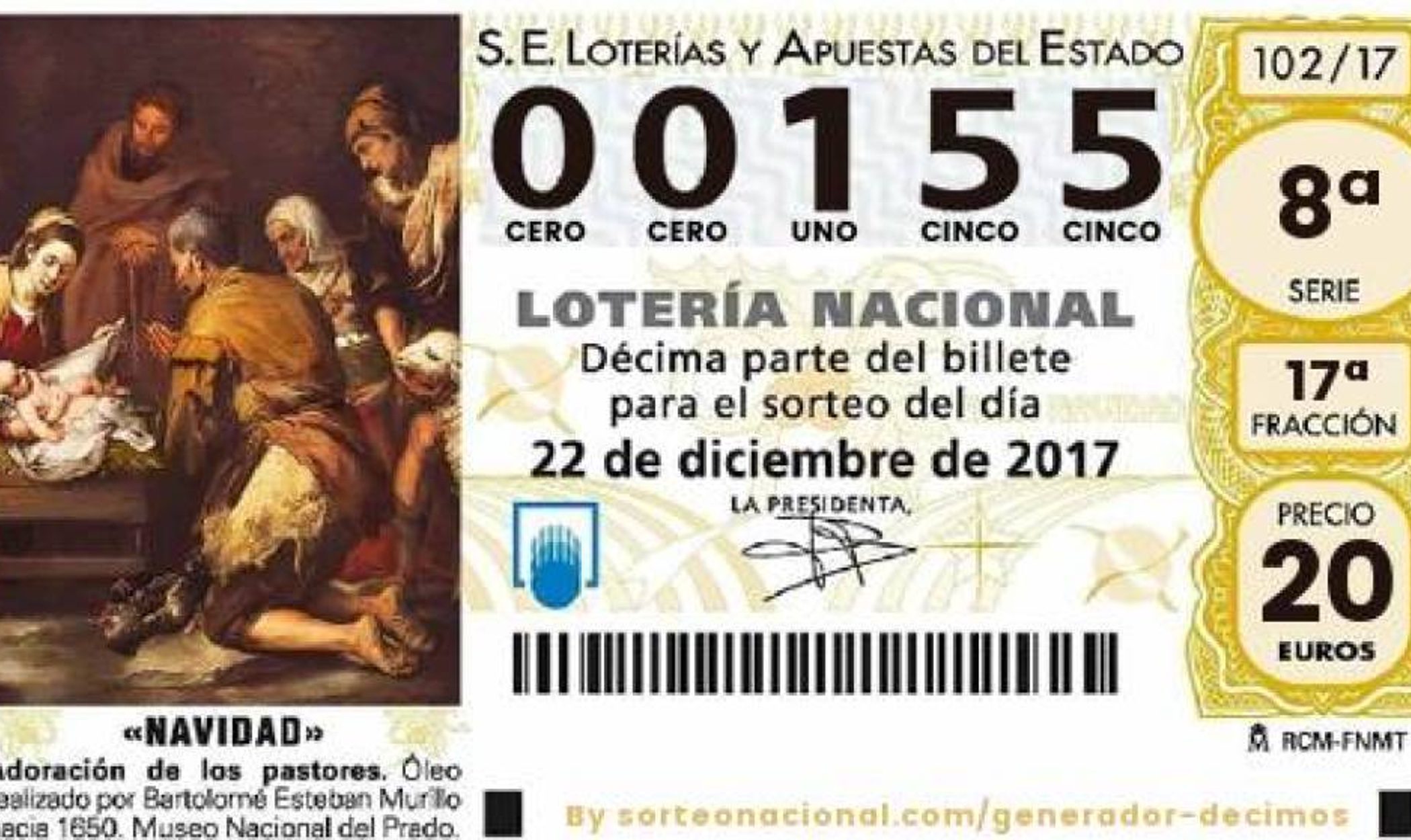 El 155, el número que todo el mundo quiere para la Lotería de Navidad