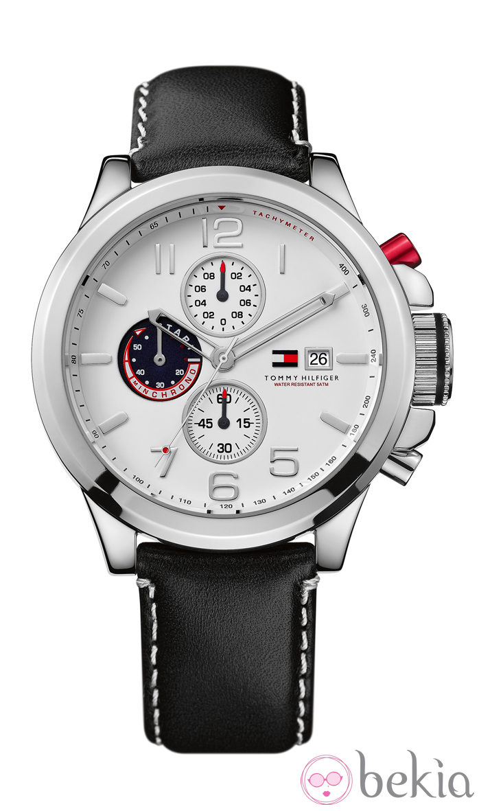 Reloj para hombre con correa de piel negra de Tommy Hilfiger Watches