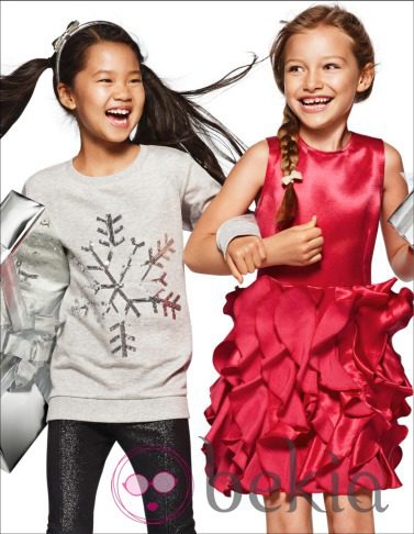 Motivos navideños y tejidos brillantes, en moda infantil, de la nueva campaña navideña 2014 de H&M