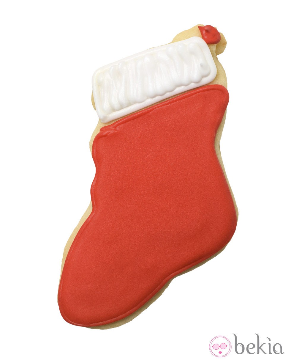 Galleta de mantequilla convertida en una bota de Papá Noel