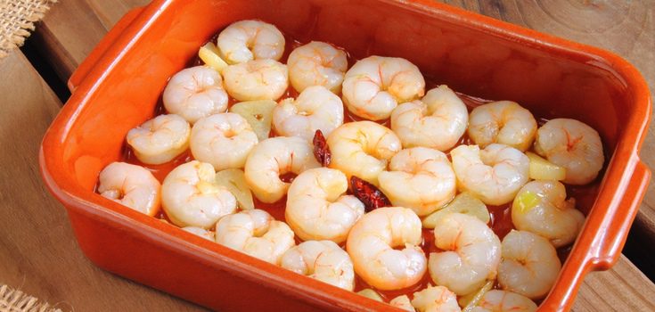 Gambas al ajillo con guindilla