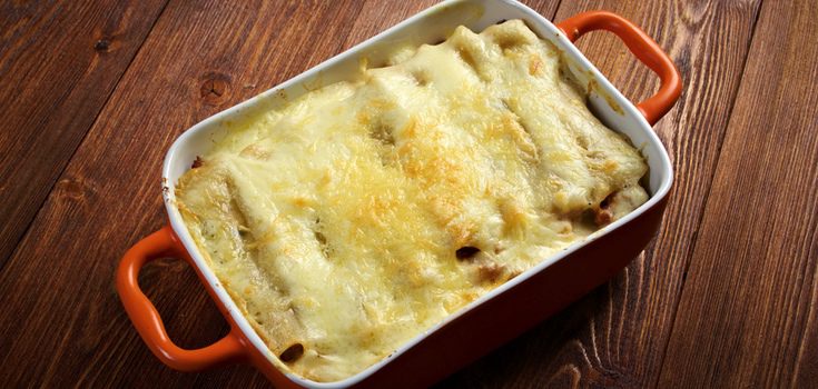 Canelones recién salidos del horno